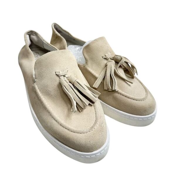 Franco Sarto Loafers Size 9.5 Tan Slip On Leather Suede Shoes - Picture 1 of 9